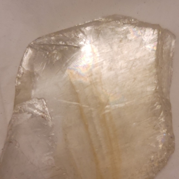 Raw Golden Phantom Selenite Gypsum Crystal Wand Slice With Limonite 0.181lb - Picture 8 of 11